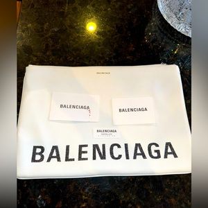 Authentic Large Balenciaga Leather Clutch